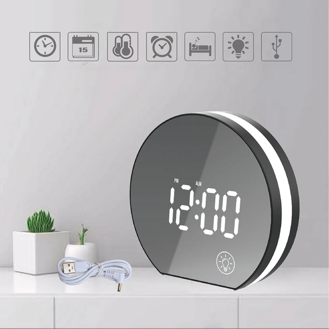 Sveglia digitale a specchio grandi numeri