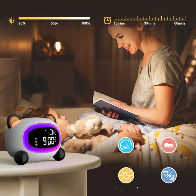 Sveglia per bambini design panda luminoso