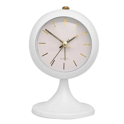 Sveglia vintage bianca con piedistallo