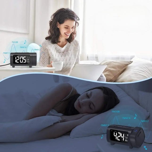 Radiosveglia con proiettore ora a soffitto