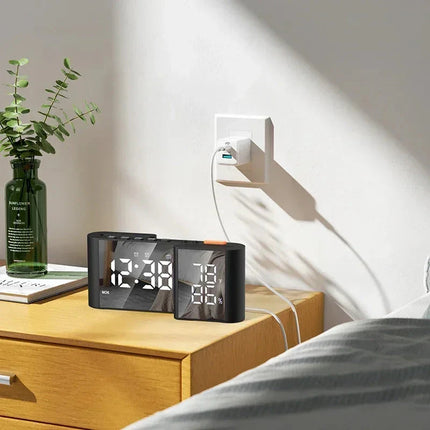 Radiosveglia a specchio con termometro