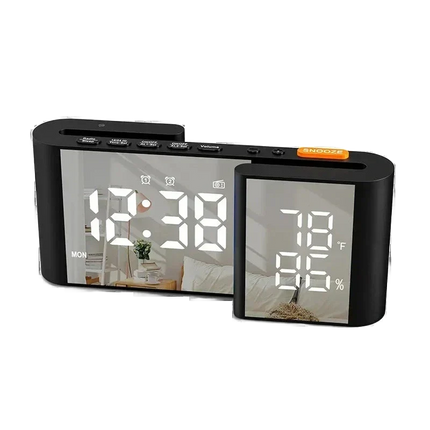 Radiosveglia a specchio con termometro