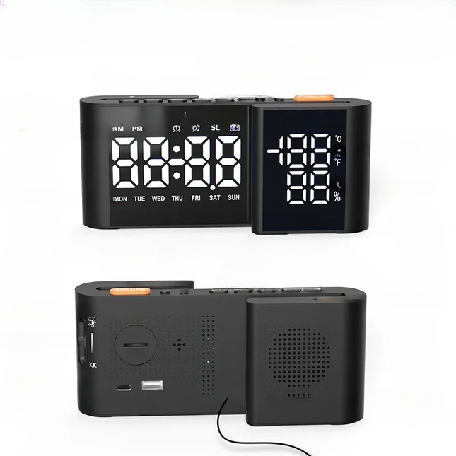 Radiosveglia a specchio con termometro