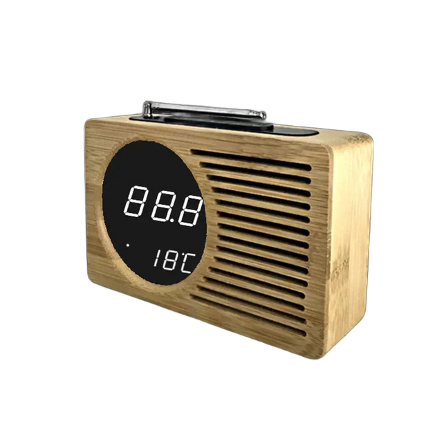 Radiosveglia FM digitale in legno