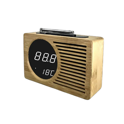 Radiosveglia FM digitale in legno