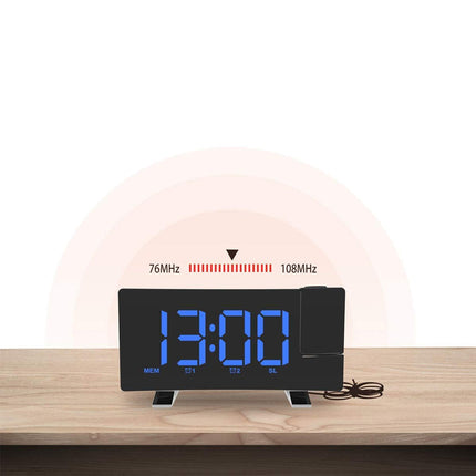 Radiosveglia con proiettore display blu
