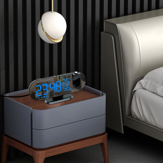 Radiosveglia a specchio con proiettore