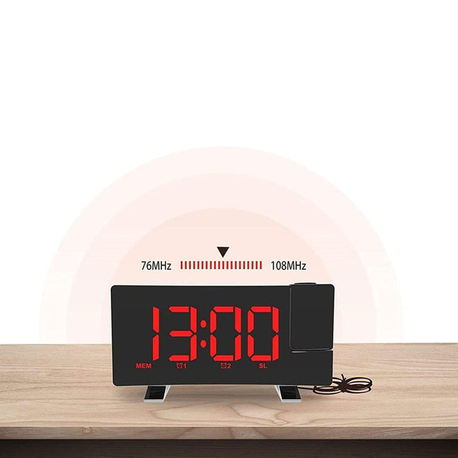 Radiosveglia con proiettore display rosso