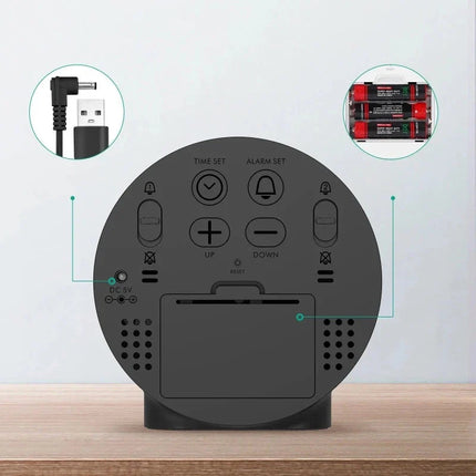 Sveglia digitale rotonda con grandi numeri