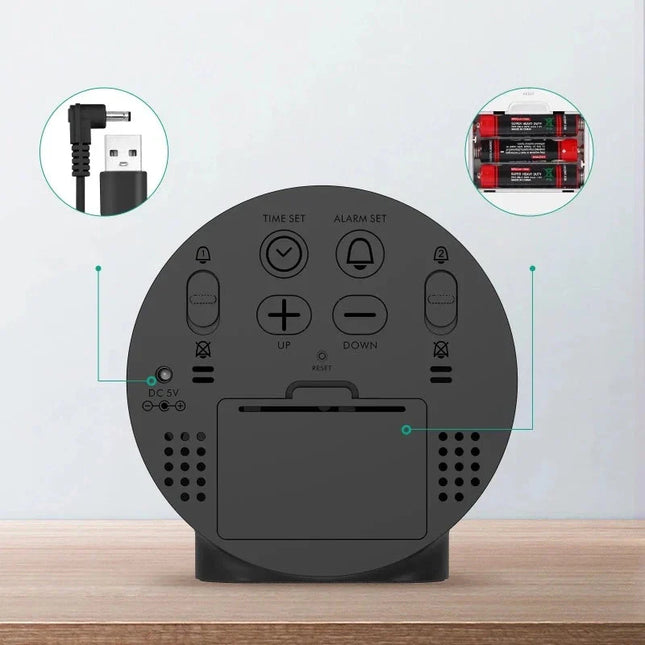 Sveglia digitale rotonda con grandi numeri