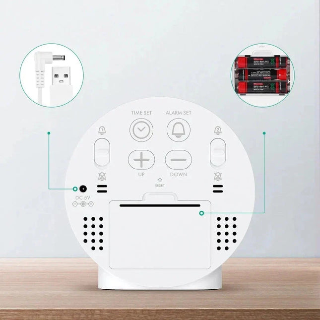 Sveglia digitale rotonda con grandi numeri