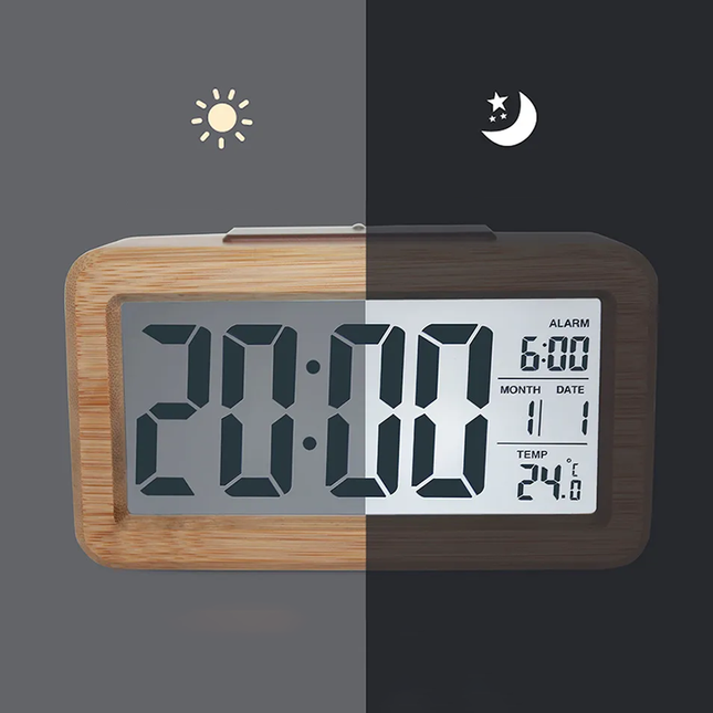 Sveglia digitale in legno da tavolo