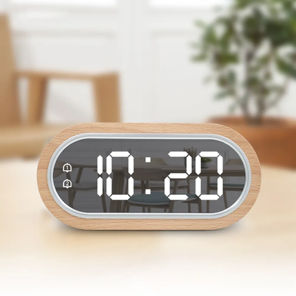 Sveglia digitale LED in legno