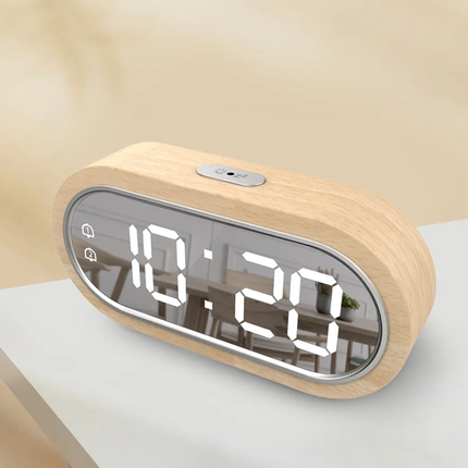 Sveglia digitale LED in legno
