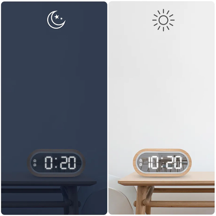Sveglia digitale LED in legno