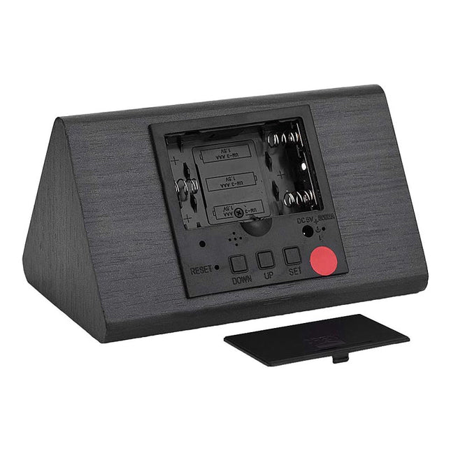 Sveglia digitale in legno nero design