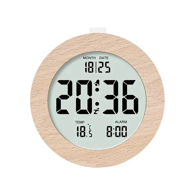 Sveglia digitale da tavolo effetto legno