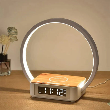 Lampada sveglia con caricatore wireless design