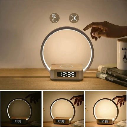 Lampada sveglia con caricatore wireless design
