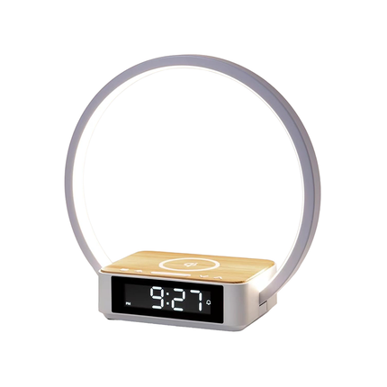 Lampada sveglia con caricatore wireless design