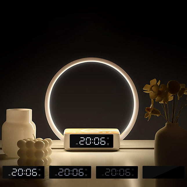 Lampada sveglia con caricatore wireless design