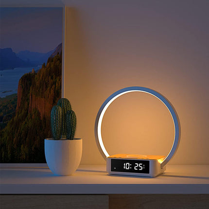 Lampada sveglia con caricatore wireless design