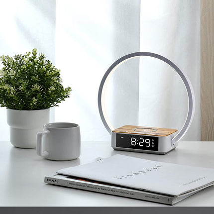 Lampada sveglia con caricatore wireless design
