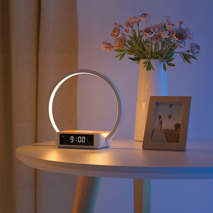 Lampada sveglia con caricatore wireless design