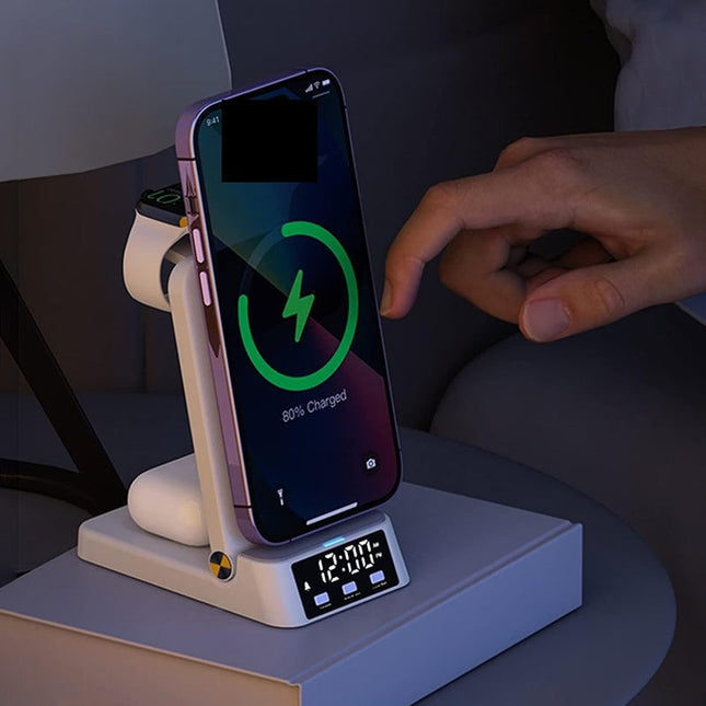 Sveglia caricabatterie wireless per iPhone Samsung