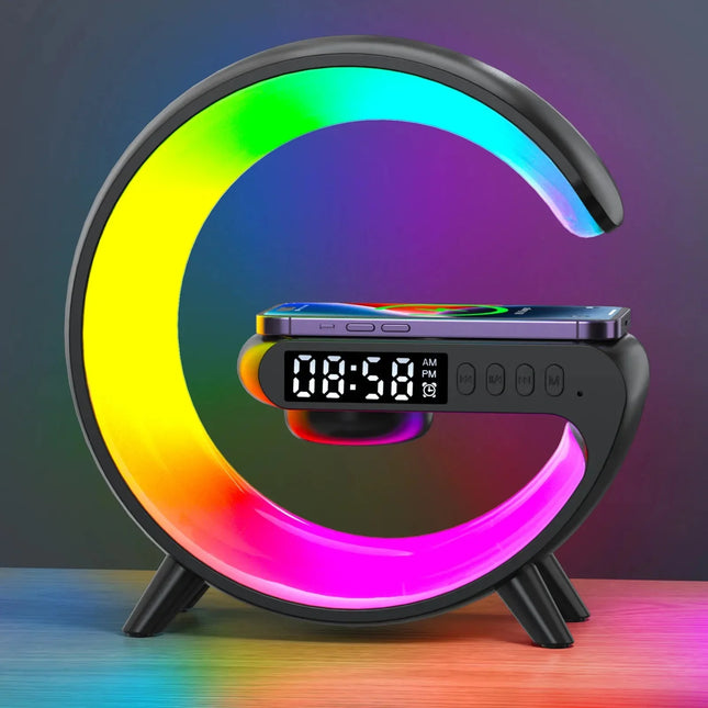 Lampada sveglia RGB con caricatore wireless