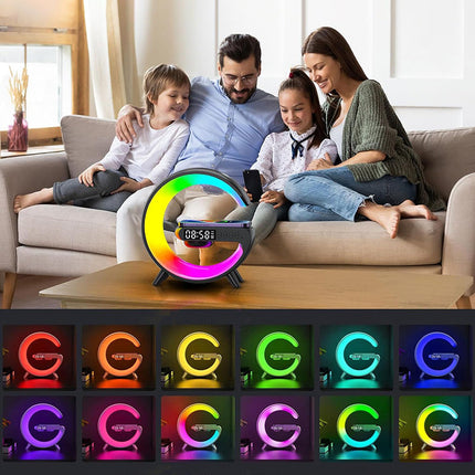 Lampada sveglia RGB con caricatore wireless