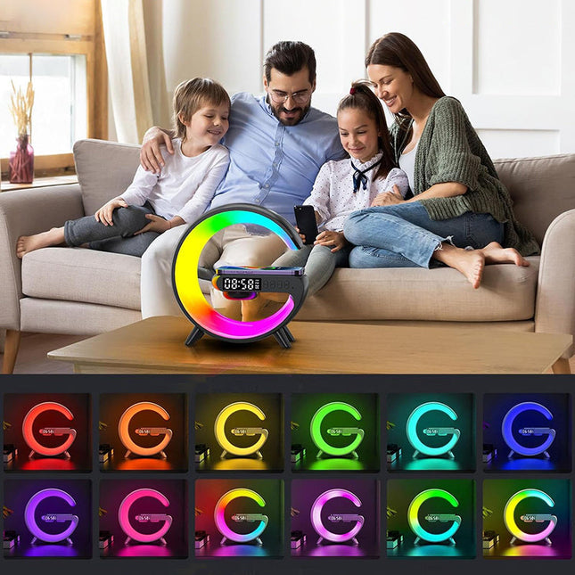 Lampada sveglia RGB con caricatore wireless