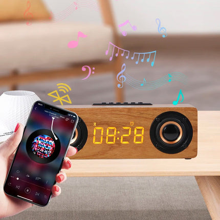 Sveglia smart in legno con Bluetooth