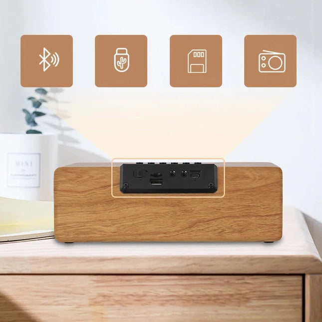 Sveglia smart in legno con Bluetooth