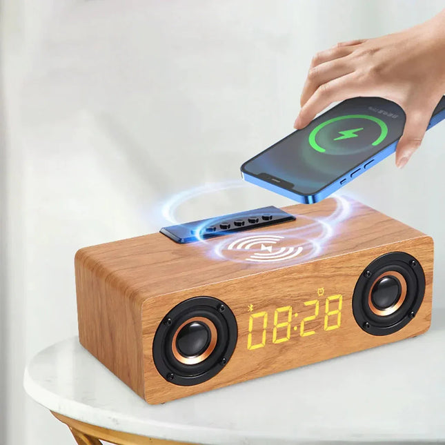 Sveglia smart in legno con Bluetooth