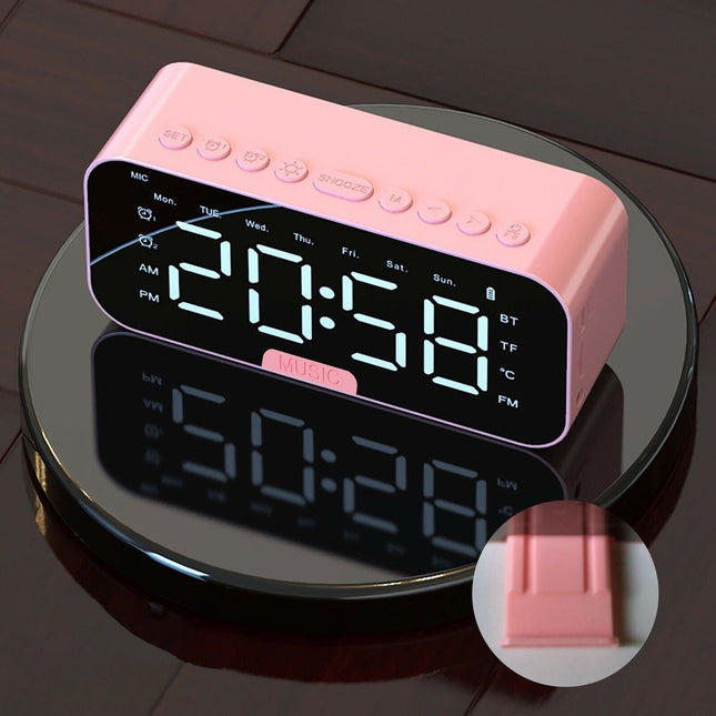 Sveglia digitale Bluetooth rosa per ragazze