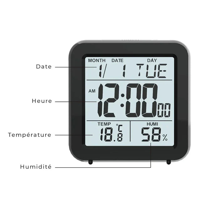 Sveglia digitale da viaggio display grande