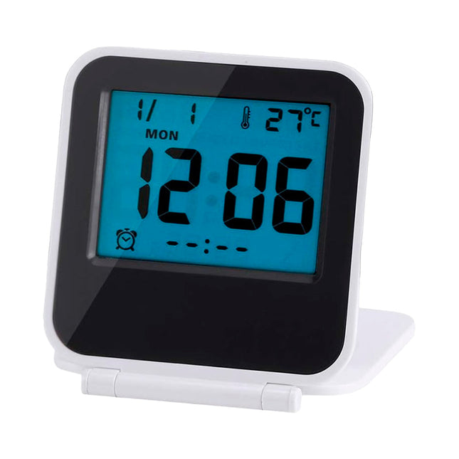 Piccola sveglia digitale pieghevole da viaggio