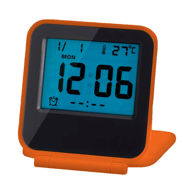 Piccola sveglia digitale pieghevole da viaggio
