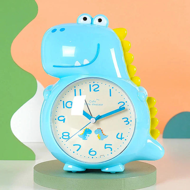 Sveglia dinosauro analogica blu per bambini