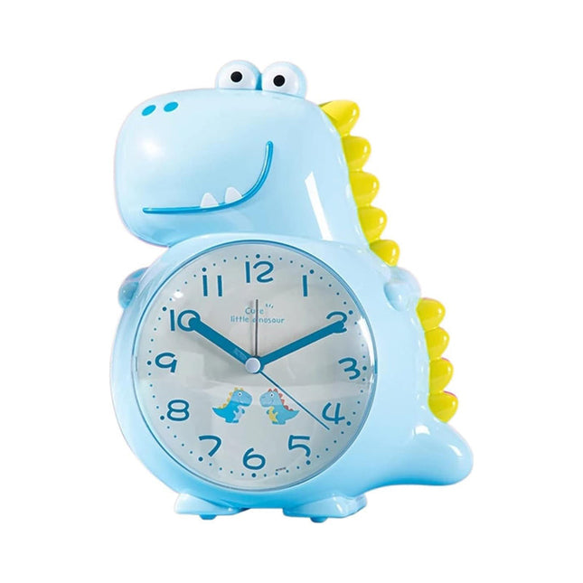 Sveglia dinosauro analogica blu per bambini