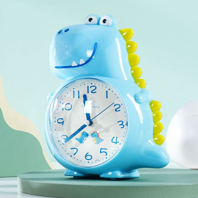 Sveglia dinosauro analogica blu per bambini