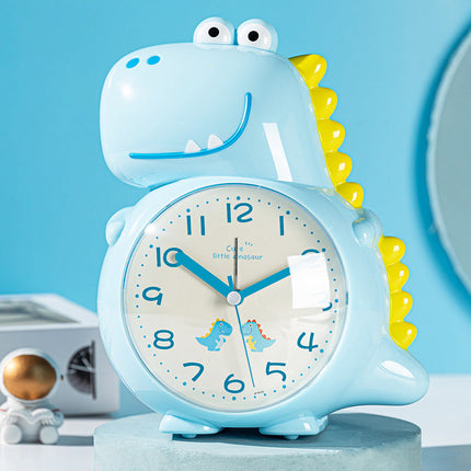 Sveglia dinosauro analogica blu per bambini