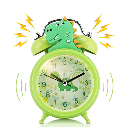 Sveglia dinosauro verde analogica per bambini