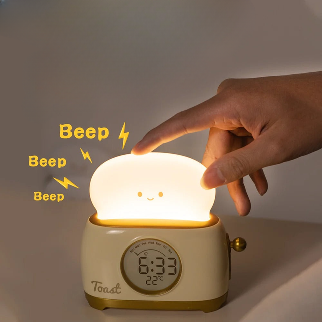 Sveglia toast con luce notturna divertente