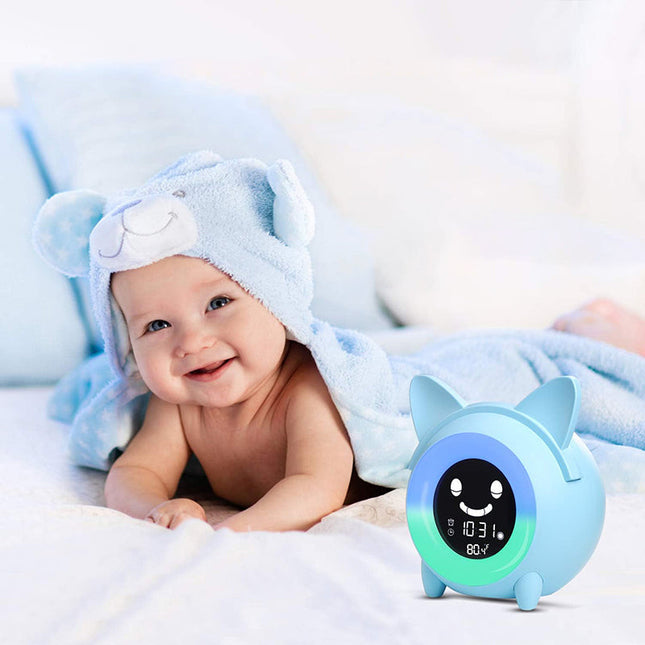 Sveglia gatto con luce notturna multicolore