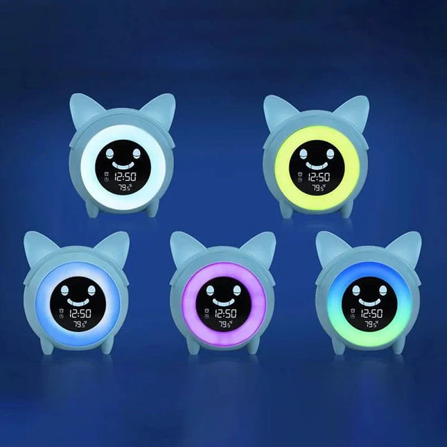 Sveglia gatto con luce notturna multicolore