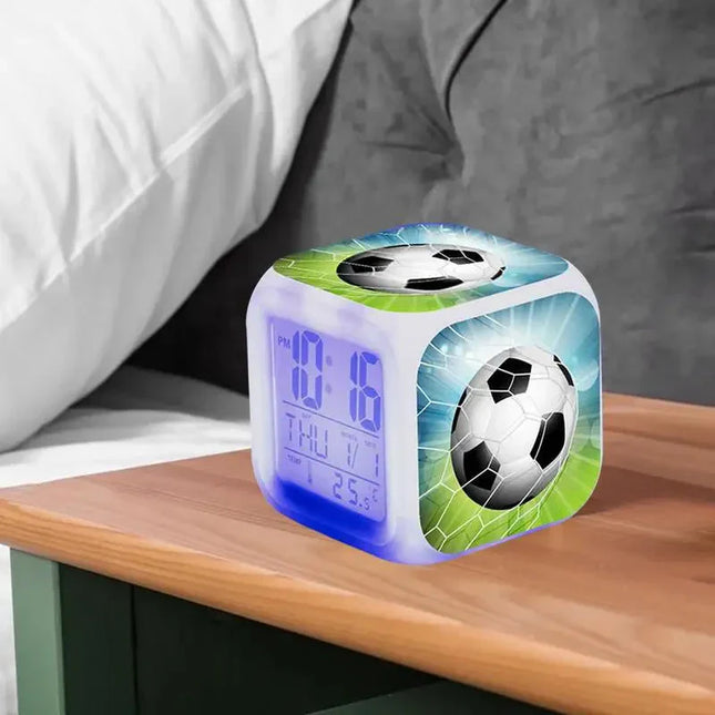 Sveglia digitale a cubo tema calcio