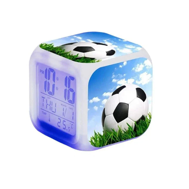 Sveglia digitale a cubo tema calcio