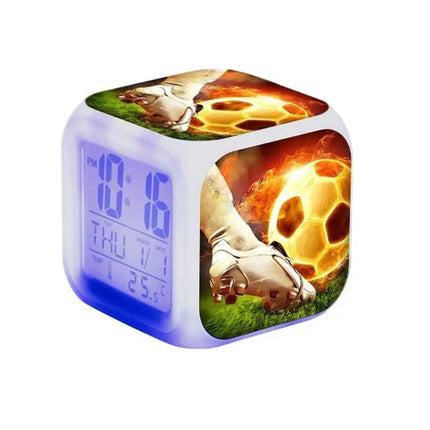Sveglia digitale a cubo tema calcio